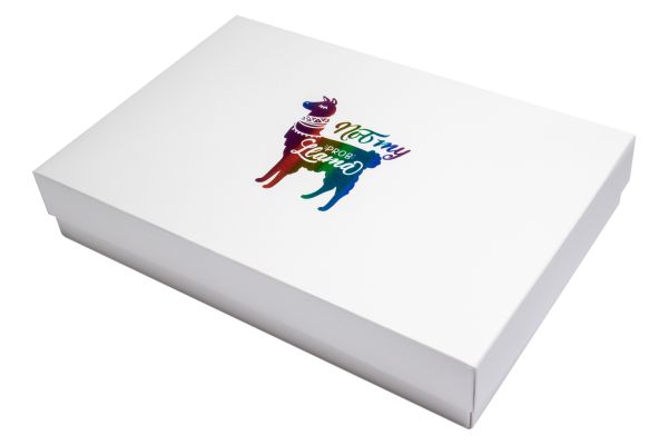 Stülpfaltschachtel "Lama" 33x22x6/4 cm weiss-089 5105LW33-089