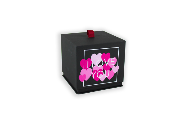 Würfelklappbox "I love you" pink 1007L12029 