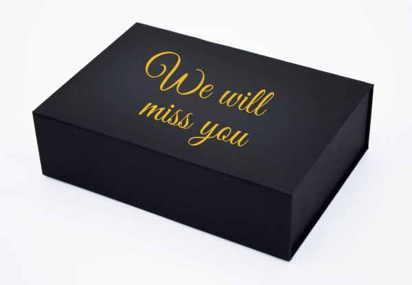 Geschenkbox "We will miss you " versch. Farben und Größen 1007M19_ Geschenkbox "We will miss you " versch. Farben und Größen 1007M19_