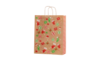 Papier-Tragetaschen Weihnachtsmotiv "Weihnachtsfreude" versch. Größen, gedrehte Papierkordel