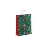 Papier-Tragetaschen Weihnachtsmotiv "Weihnachten26" gedrehte Papierkordel 18x8x22 cm