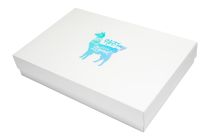 Stülpfaltschachtel  "Lama" 33x22x6/4 cm weiss-024