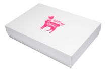 Stülpfaltschachtel  "Lama" 33x22x6/4 cm weiss-029