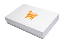 Stülpfaltschachtel  "Lama" 33x22x6/4 cm weiss-037