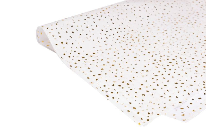 Seidenpapier weiß "Trier" Streudruck in Gold, 50x76 cm 2107M50M-1027