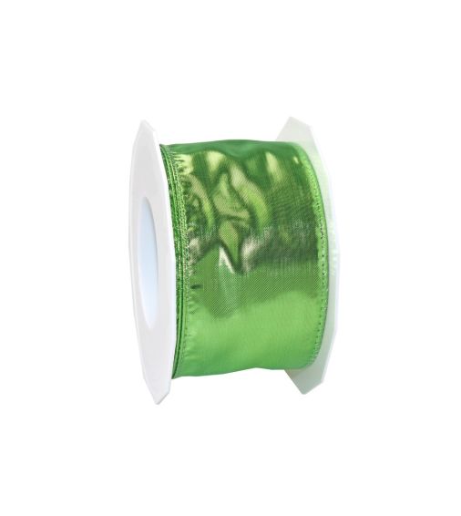 Geschenkband "Kempten" grün mit Drahtkante, 6 cm Breite Auslaufartikel! 2207GA6
