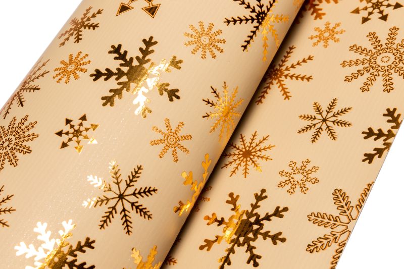 Geschenkpapier Weihnachtsmotiv "Hameln" auf Rolle 70cmx2m naturbraun mit Golddruck Auslaufartikel! 2707WSTE