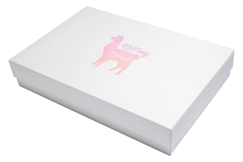 Stülpfaltschachtel "Lama" 33x22x6/4 cm weiss-032 5105LW33-032