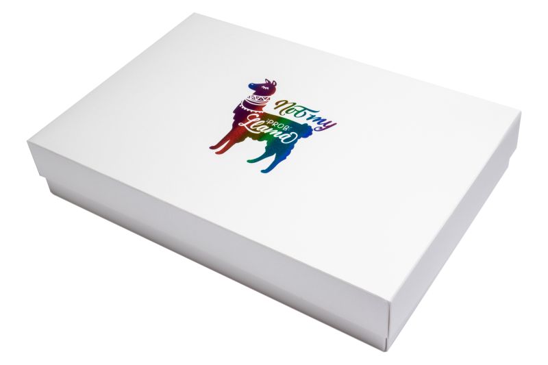 Stülpfaltschachtel "Lama" 33x22x6/4 cm weiss-089 5105LW33-089