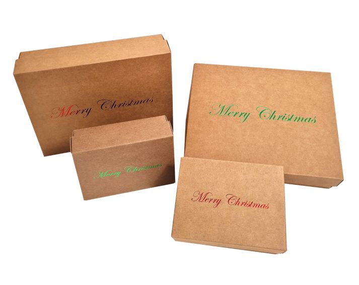 Geschenkbox, Faltschachtel Weihnachtsmotiv "Cham" 15x11x5 cm, Naturpapier, farbige Prägung 5105WC
