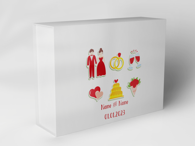 Geschenkbox "Hochzeitspaare Herzen Ringe Torte" 1007_05_0006 