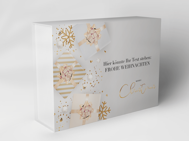 Geschenkbox "Weihnachtsschleifen Schneeflocken" 1007_08_0049