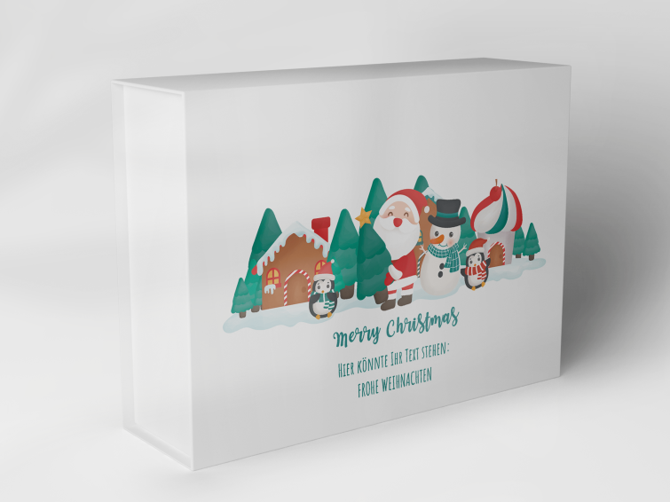 Geschenkbox "Weihnachtsmann und Schneemann" 1007_08_0070