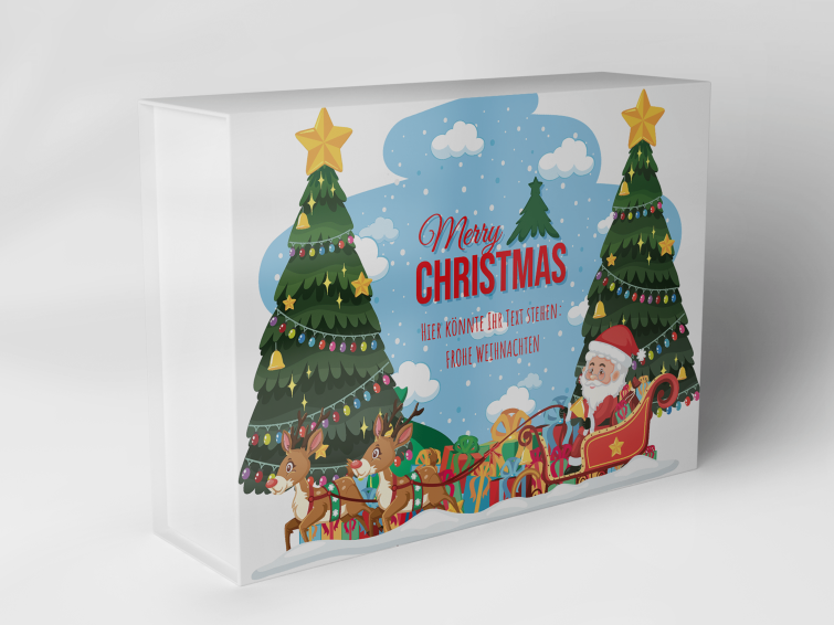 Geschenkbox "Weihnachtsmann und Rentiere" 1007_08_0074