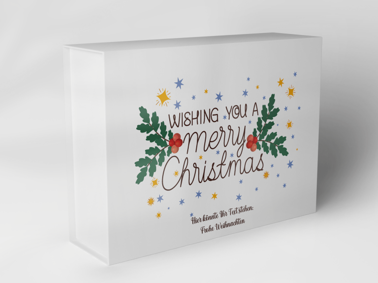 Geschenkbox "Weihnachtssterne und Blätter" 1007_08_0079
