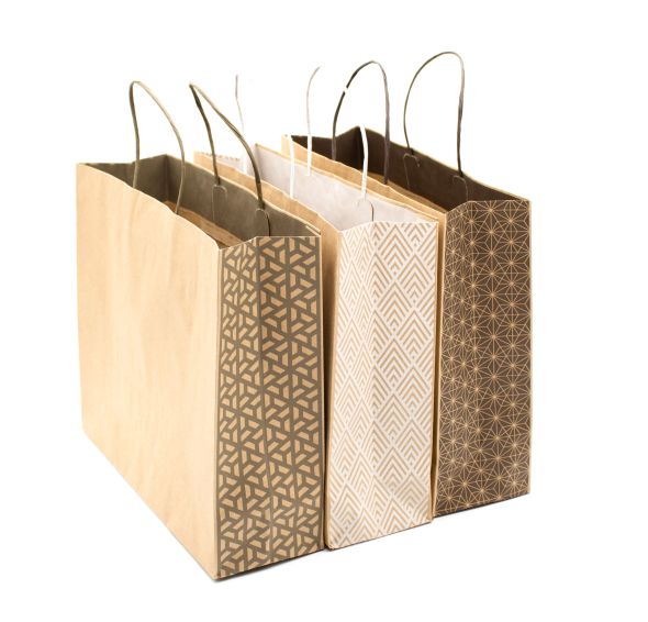 Papier-Tragetasche "Wenden" in versch. Farben, gedrehte Papierkordel, Randumschlag Auslaufartikel! 3707W32 