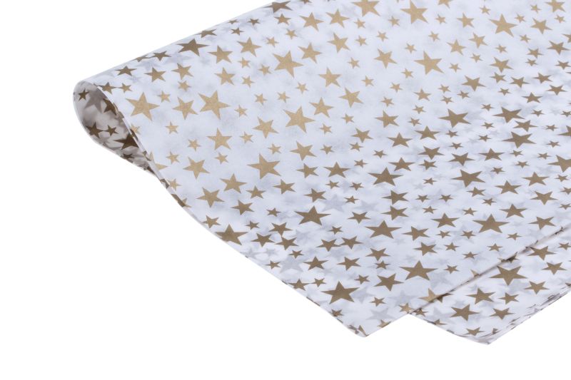 Seidenpapier Weihnachtsmotiv "Münster" weiß Streudruck gold Sterne 50x76 cm 2107M50-1045