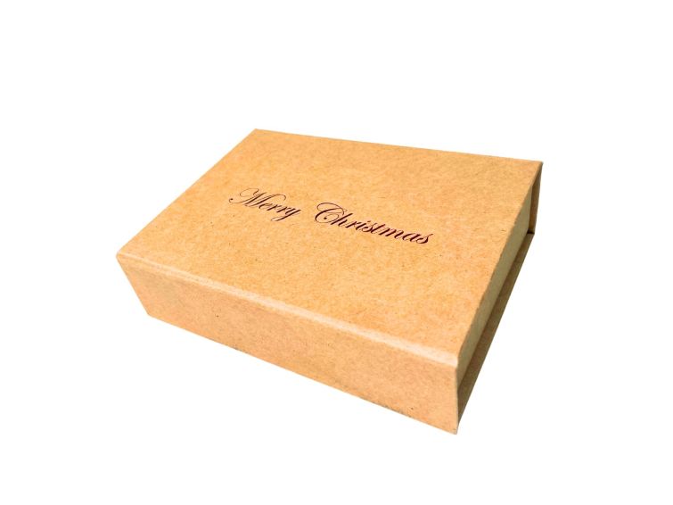 Magnetbox Weihnachtsmotiv "Merry Christmas" versch. Farben und Größen Naturpapier, farbige Prägung 1007B_MC