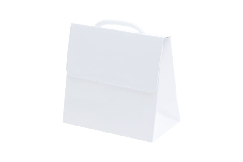Klappen-Papier-Tragetasche "Lissabon", 16x9x15cm mit Magnet, glänzende Optik, Baumwollkordel 5107CL16