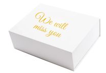 Geschenkbox "We will miss you " versch. Farben und Größen