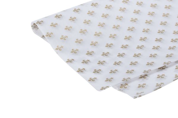 Seidenpapier weiß "Aachen" Streudruck gold 50x76 cm 2107M50-1031 Seidenpapier weiß "Aachen" Streudruck gold 50x76 cm 2107M50-1031