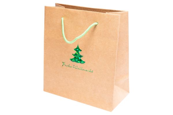 Papier-Tragetasche Weihnachtsmotiv "Ansbach" in versch. Größen und Farben, Naturpapier, Baumwollkordel, Prägung 5107WB Papier-Tragetasche Weihnachtsmotiv "Ansbach" in versch. Größen und Farben, Naturpapier, Baumwollkordel, Prägung 5107WB