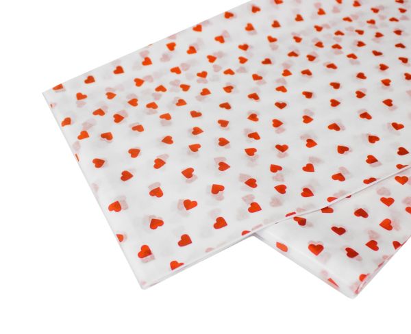 Seidenpapier "Herzberg" weiß Streudruck rot Herzen 50x76cm 2107M50H-034 Seidenpapier "Herzberg" weiß Streudruck rot Herzen 50x76cm 2107M50H-034