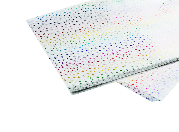 Seidenpapier weiß "Trier" Streudruck farbig 50x76 cm 2107M50M-089 Seidenpapier weiß "Trier" Streudruck farbig 50x76 cm 2107M50M-089
