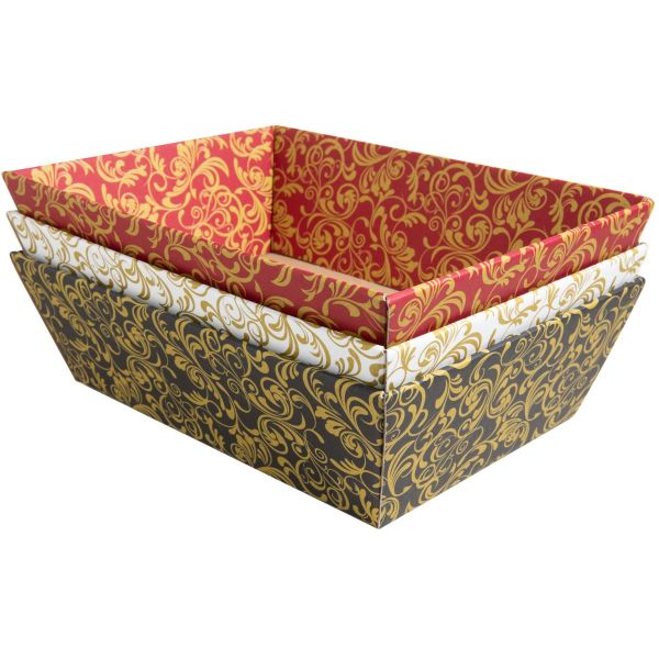 Geschenkkorb Präsentkorb Motiv "Floral" viereckig in versch. Farben 5000GK4-M 