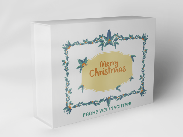 Geschenkbox "Weihnachtskranz und Schriftzug" 1007_08_0018 