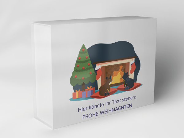 Geschenkbox "Weihnachtsbaum Kamin Katzen" 1007_08_0019 