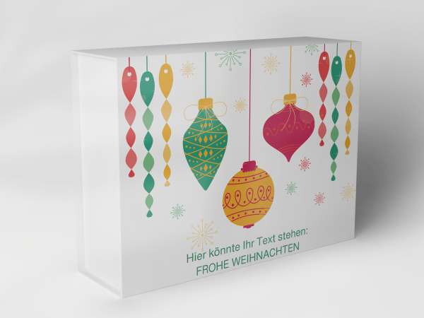 Geschenkbox "Weihnachtskugeln und Schneeflocken" 1007_08_0027 