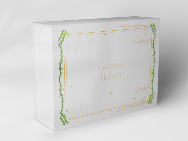 Geschenkbox "grüne Rankenzweige und Goldrahmen" 1007_05_0031 