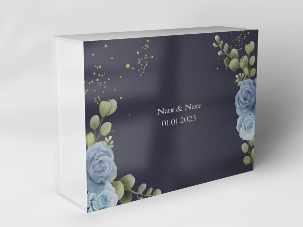 Geschenkbox "Blaue Rosen und Blätter" 1007_05_0055 