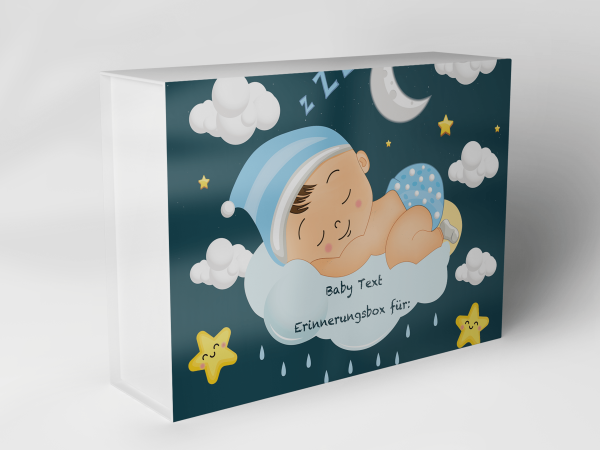Geschenkbox "Schlafender Mondbaby Wolken Sterne" 1007_01_0039 