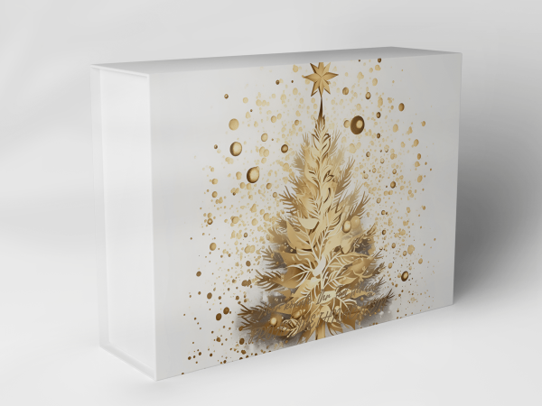 Geschenkbox "Weihnachtsbaum Goldpunkten" 1007_08_0056 