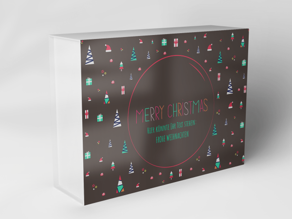 Geschenkbox "Weihnachtsmuster mit Tannenbäumen" 1007_08_0066 