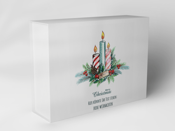 Geschenkbox "Weihnachtskerzen und Tannenzweige" 1007_08_0067 