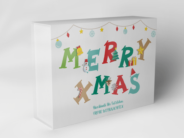 Geschenkbox "Weihnachtsbuchstaben und Sterne" 1007_08_0078 