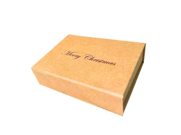 Magnetbox Weihnachtsmotiv "Merry Christmas" versch. Farben und Größen Naturpapier, farbige Prägung 1007B_MC 